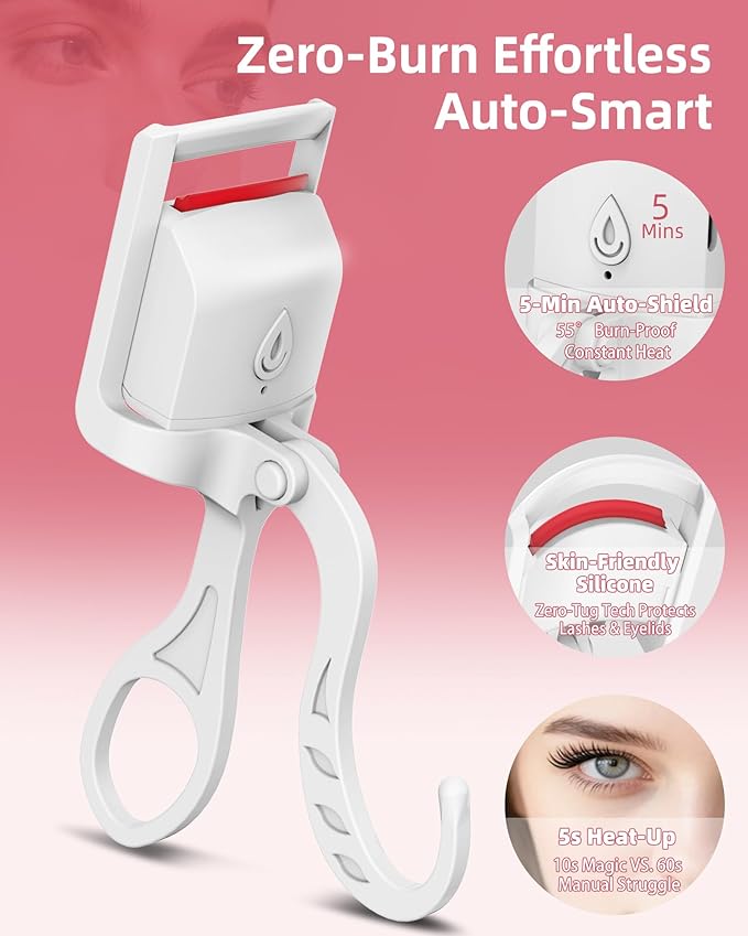 HOTRYEE 2PCS Heated Eyelash Curler (White)