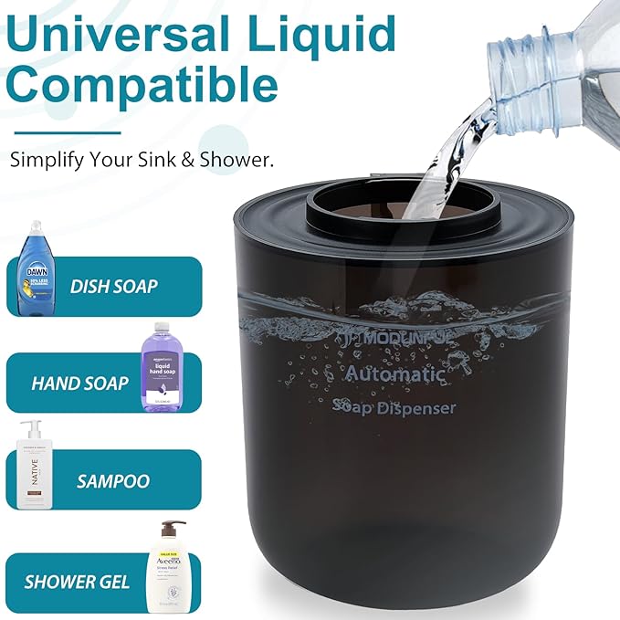 Automatic Soap Dispenser for Kitchen Sink - 13.5oz modunful M1 DA1581 Black