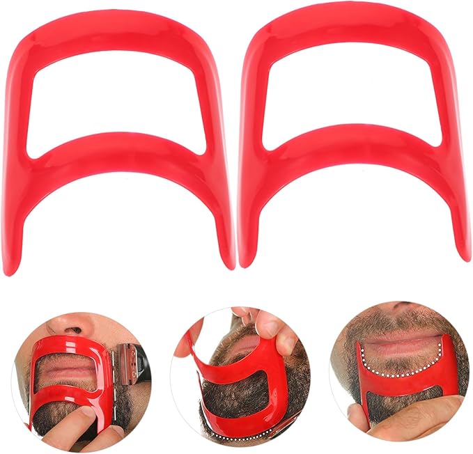 Beard Styling Tool Kit Men's Goatee Trimmer Plastic Ruler for Haircut Guide Beard Shaping