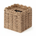 Chengu Scallop Tissue Box Cover, 7.9 x 6.7 x 6.7 Inch Paper Rope Holder