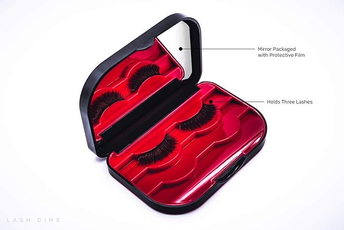 3 Tier Eyelash Case - Holder, Easy to Open Lash Storage Case, Lash Case Perfect for Travel, Eyelash Holder Organizer, False Eyelash Case, Mirror Included