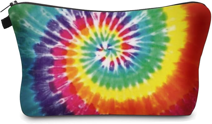 Aiphamy Cute Travel Makeup Bag Cosmetic Bag Small Pouch Gift for Women (Tie Dyed)