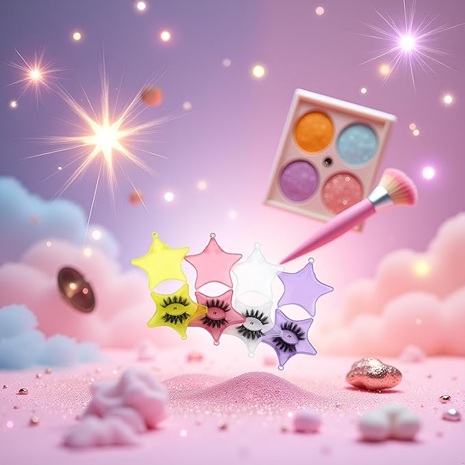 4Pcs Empty Plastic Lash Boxes Star Shape Eyelash Storage Box Travel Case 3D False Eyelashes Packaging Gift Boxes Holder Organizer for Women Girl Eyelash Storage and Packaging False Eyelashes, 4 Colors