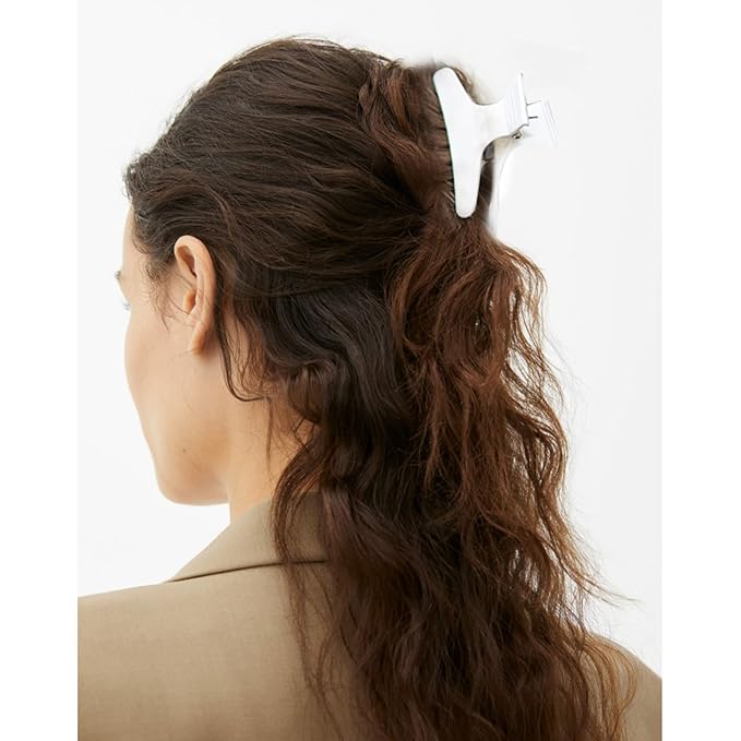 BAHABY Hair Clips for Styling Sectioning 12 Pack Black White Pink Butterfly Clamps Hair Claw Clips Pro Salon Hair Clips for Styling, Sectioning, Cutting and Coloring