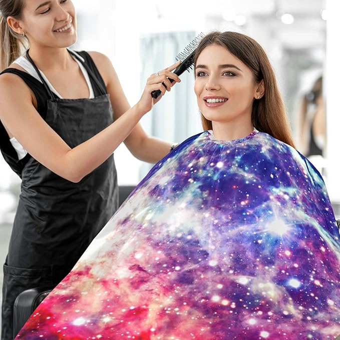 visesunny Barber Cape Amazing Nebula Deep Space Polyester Hair Cutting Salon Cape Apron Anti-Static Haircut Shaving Cloth Beard Shaving Bib Hairdressing Cape