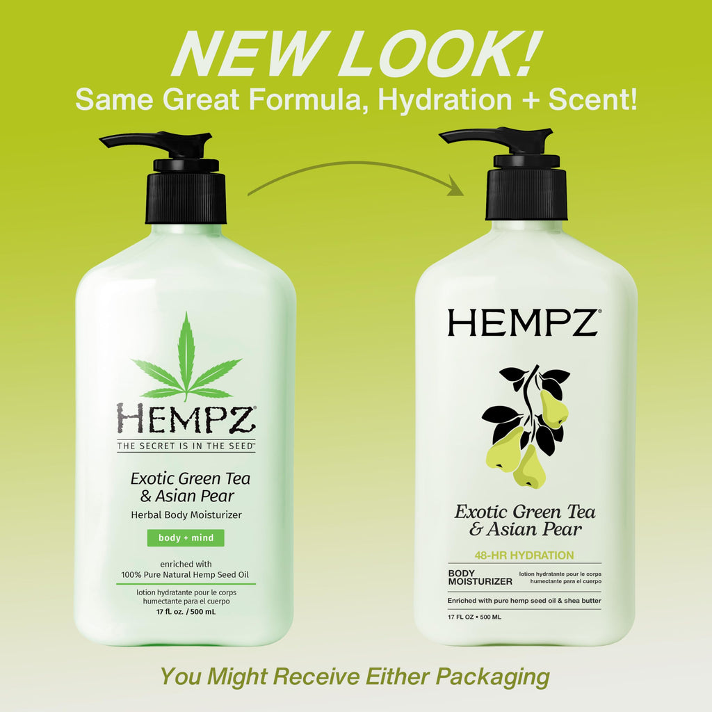 HEMPZ Body Lotion - Green Tea and Asian Pear - Daily Moisturizing Cream - 17oz
