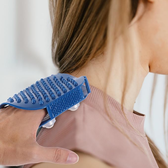 GLEAVI Handheld Massage Glove with 7 Roller Balls Palm-Shaped Exfoliating Body Brush 3 Pack Body Massager for Muscle Soreness Cellulite Care Back Abdomen Arms Legs Feet