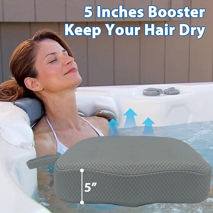 AEROiVi Hot Tub Booster Seat for Adults 5in Thick Weighted Quick Sink Gray