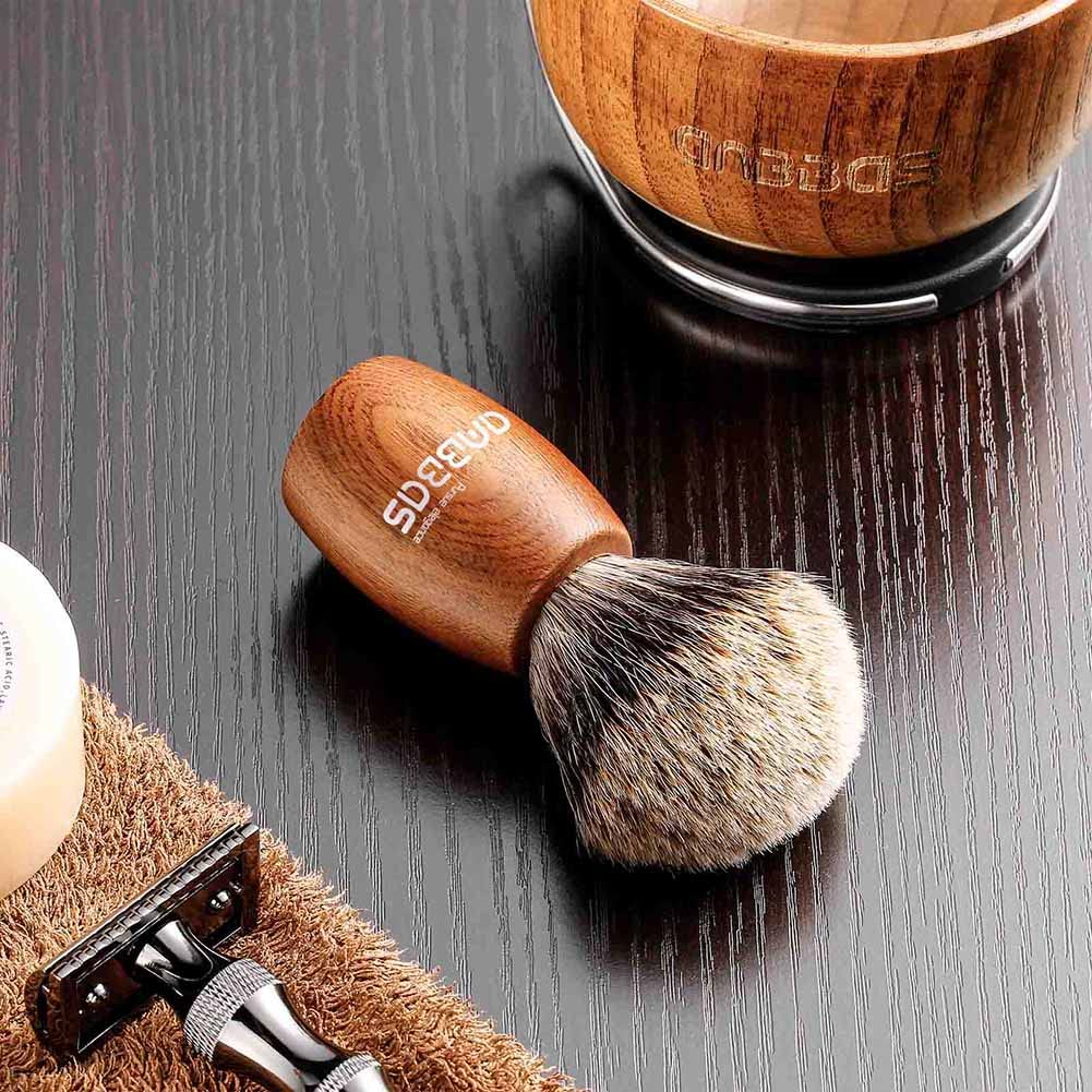 Anbbas 3IN1 Badger Hair Shaving Brush Set,Lather for Men Smooth Wet Shave