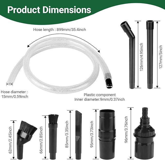 EZ SPARES Micro Cleaning Nozzle Kit,Micro Vacuum Attachment,Universal Vacuum Cleaner Attachment,Mini Micro Kit Keyboard Crevice Cleaning Tool Brush Kit,for Compact Wet Dry Shop Vacuum,Storage Bag Inc