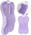 Vynusio Back Scrubber Body Bath Cushion for Tub Bathtub with Back Lumbar Ergonomic Support, Silicone Extra Large Thick Soft Seat Pad Non-Slip Suction Cups, Relaxing Spa Exfloating Scrubber Mat Purple