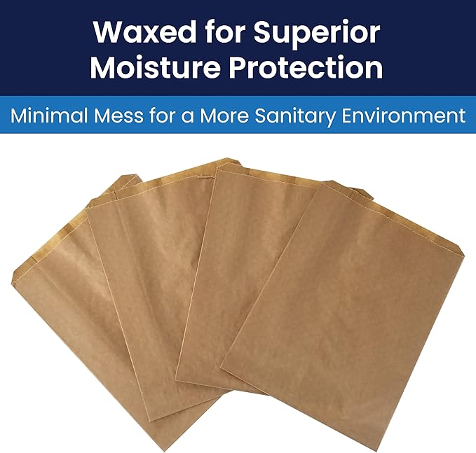 Hospeco - GID-HOSKL-260 KL Waxed Kraft Feminine Hygiene Liner Bag with Gusset ,10.25” x 7.5” x 3.5”,(Case of 500)