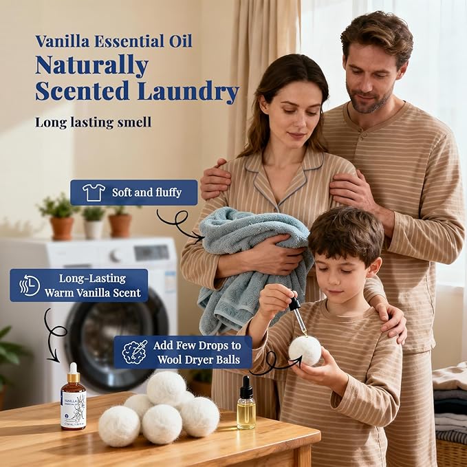 HIQILI Vanilla Essential Oil for Diffuser, Skin Care, Candle Soap Making