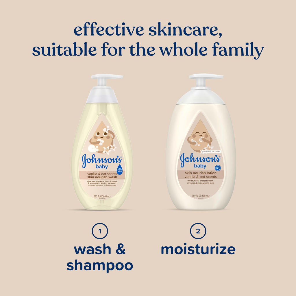 Johnson's Skin Nourishing Baby Wash, Vanilla & Oat, 20.3 fl. oz