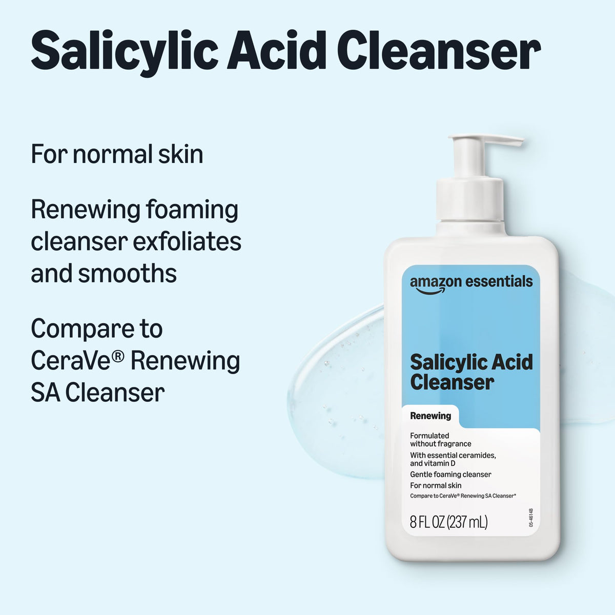 Cleanser Face Wash - Salicylic Acid with Ceramides & Vitamin D, 8 fl oz, 1-Pack (Previously )