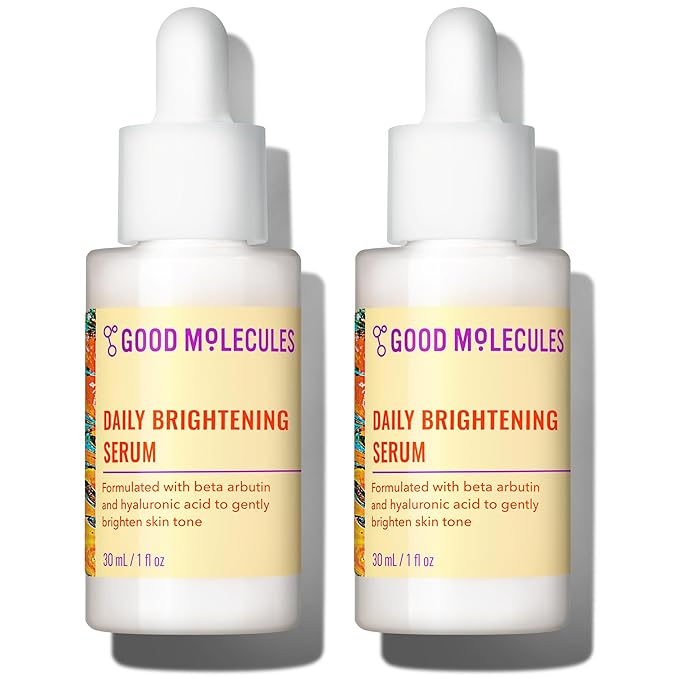 Good Molecules Daily Brightening Serum Pack 2 – 1 fl oz / 30 ml Each | Lightweight Brightening Serum with Beta Arbutin 3% & Hyaluronic Acid for Even-Looking Skin