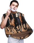 Black And White Marble Texture Print Beard Bib Shaving Apron, Beard Hair Trimming Cape Gift For Dad