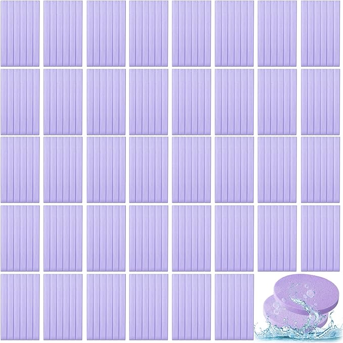 Foaincore 600 Pieces Compressed Facial Sponge Round Facial Sponge for Estheticians Face Sponges for Cleansing Makeup Removal Wash Pads Disposable Sponges for Women Spa Exfoliating Cleansing(Purple)
