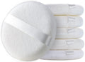 Teenitor 6pcs Powder Puff 4.13 Inch lrage Powder Puff, Powder puffs for Body Powder, Large Round Velour Powder Puff Loose Powder Puff, Body Powder Puff White