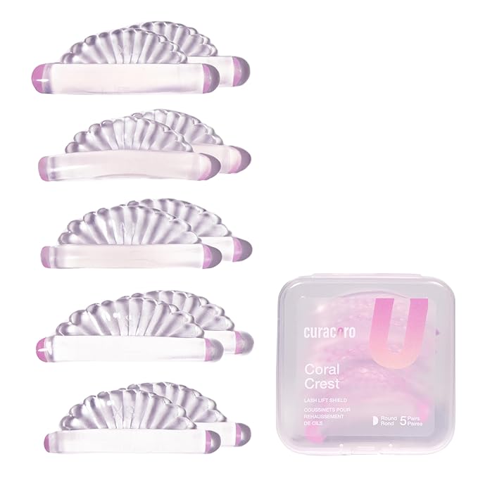 Curacoro Lash Lift Shields, 10 Pcs/5 Sizes Reusable Silicone Rods