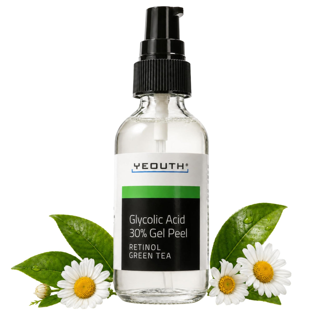 YEOUTH Glycolic Acid Face Peel 30% with Retinol and Green Tea, 1oz