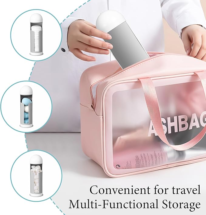 bodkar Cosmetic Cotton Pad Rounds Holder with Rotating Lid, Dust Proof Cotton Pads Dispenser Modern White Plastic Organizer Storage