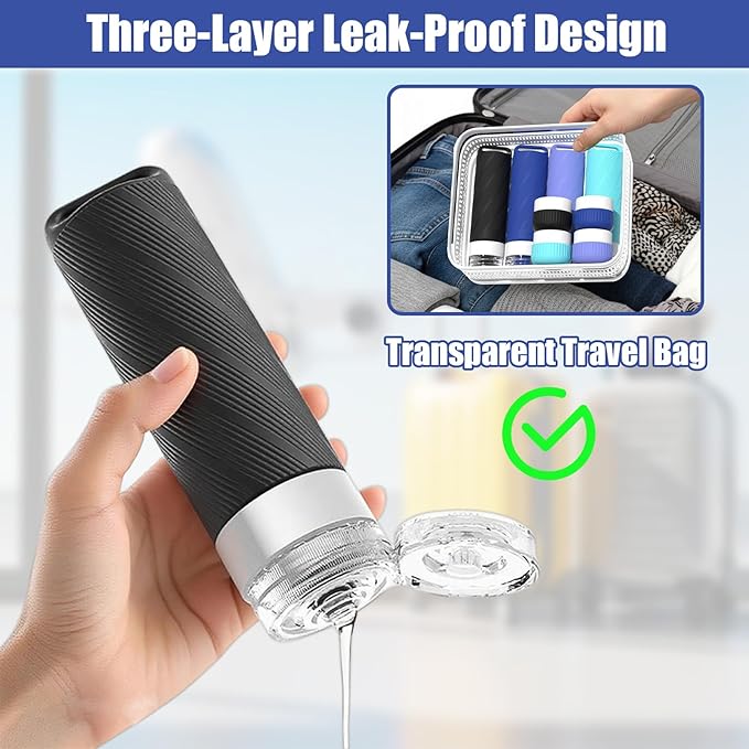 Udihch Travel Toiletry Containers 26Pcs Silicone Leakproof TSA Approved Set