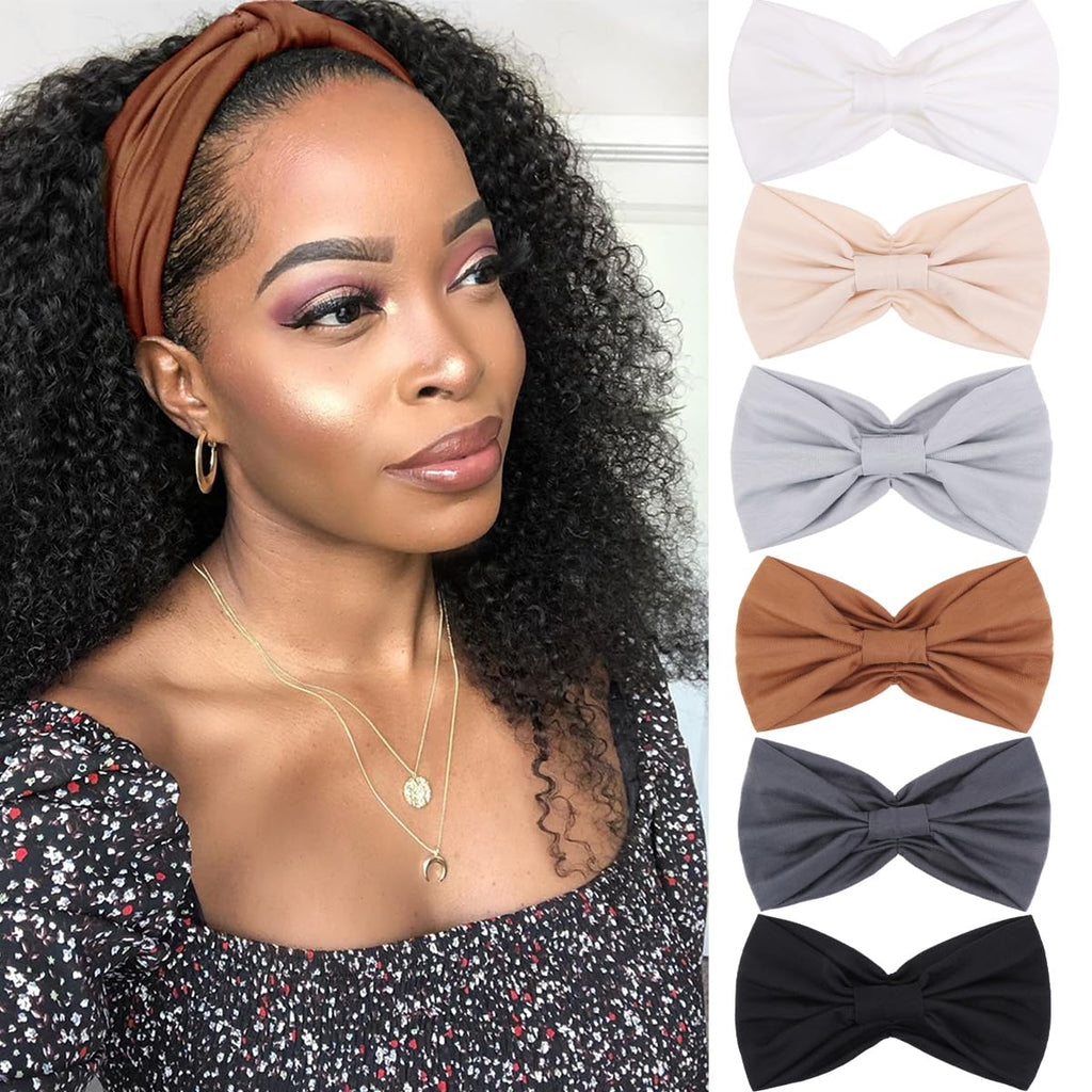 Kachanaa 6 Packs New Wide Headbands for Women's Hair,Non Slip Soft Elastic Bandeau Hair Bands Makeup Yoga Workout Running Sweat Hair Wraps Fashion Hair Accessories