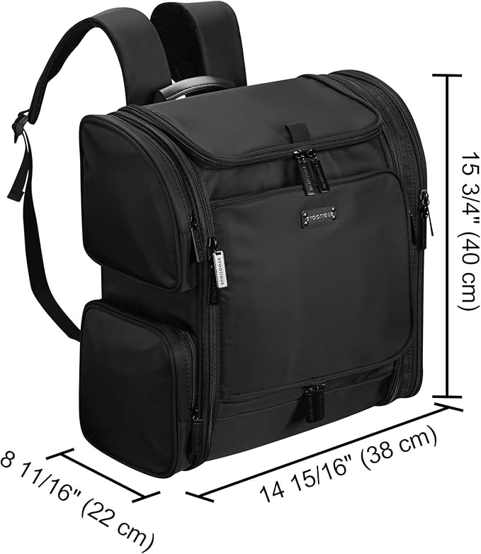 BYOOTIQUE Hairdresser Makeup Artist Travel Bag, Suitable for Barber Styling Tools Curling Iron Straightener Salon Shop, Black