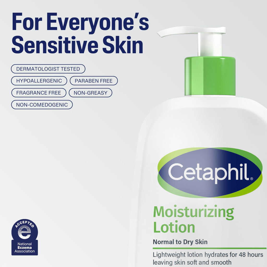 Cetaphil Face & Body Moisturizer, Hydrating Moisturizing Lotion for Normal to Dry Skin, Suitable for Sensitive Skin, 2 oz Pack of 12, Fragrance Free, Hypoallergenic, Non-Comedogenic