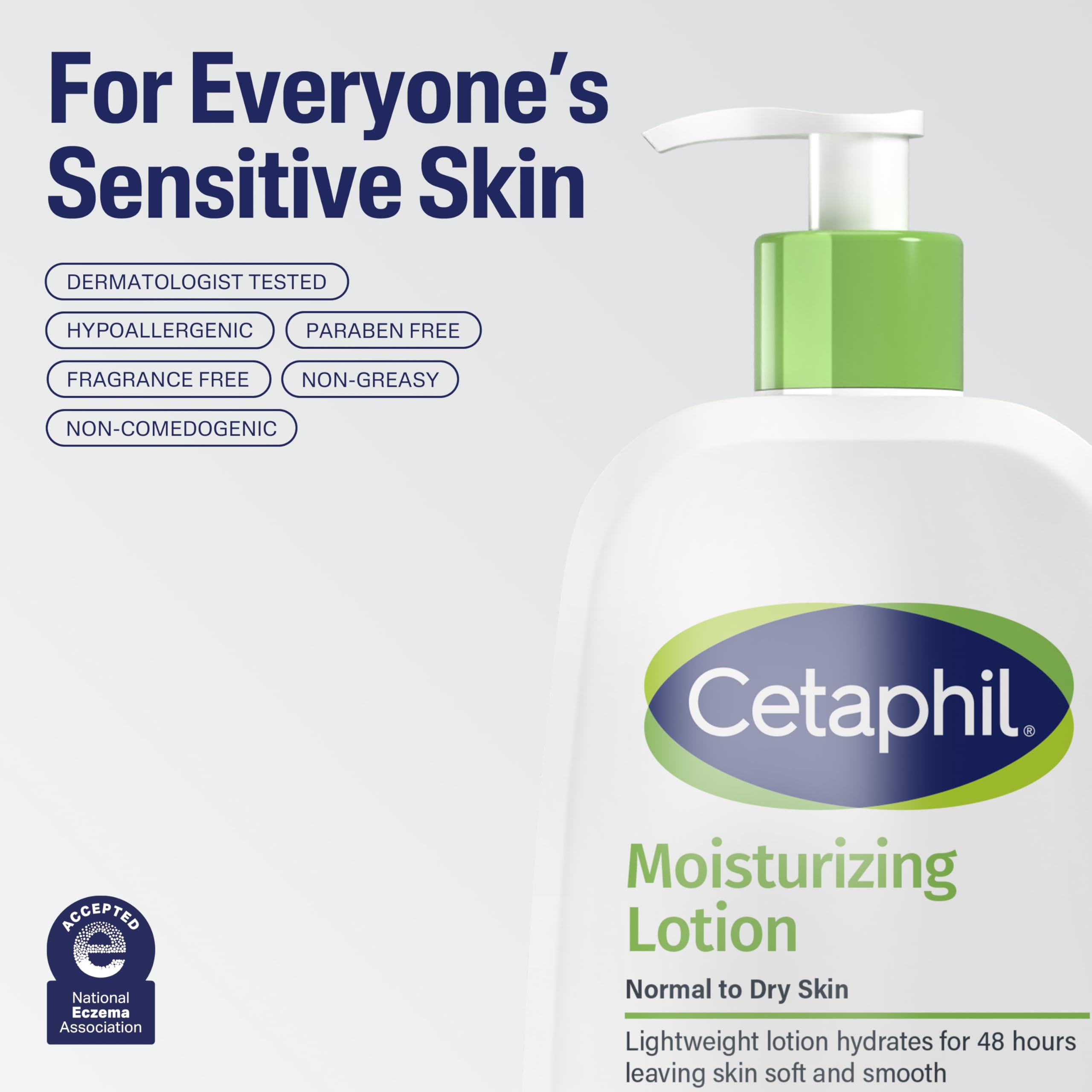 Cetaphil Face & Body Moisturizer, Hydrating Moisturizing Lotion for All Skin Types, Suitable for Sensitive Skin, NEW 4 oz Pack of 3, Fragrance Free, Hypoallergenic, Non-Comedogenic