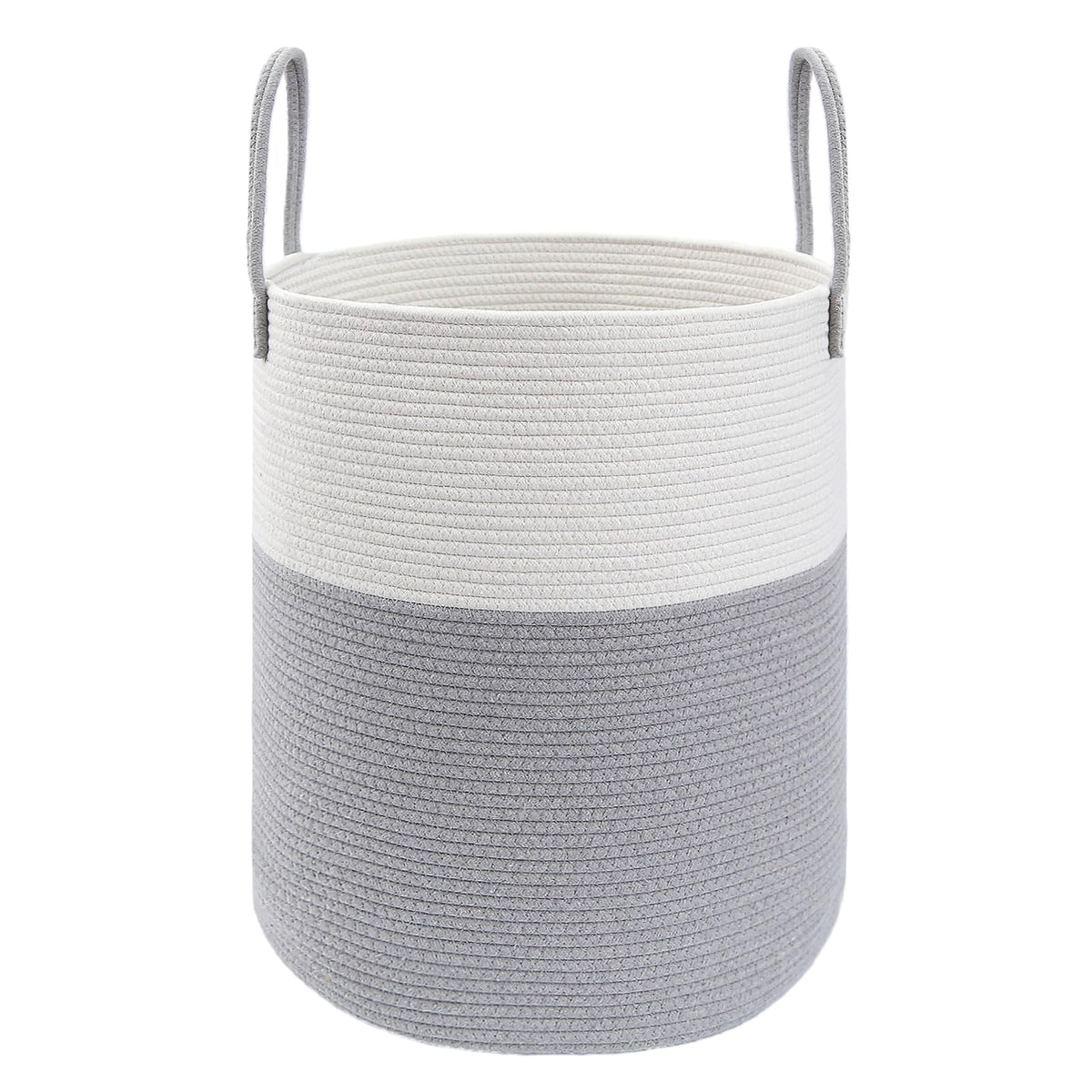 JMvicyroam 60L Cotton Rope Laundry Basket Hamper, Grey