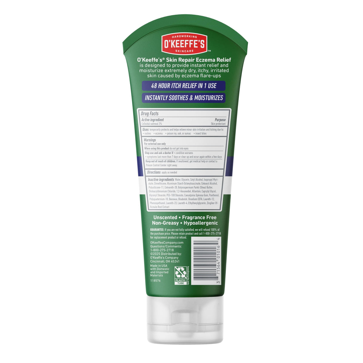 O’Keeffe’s Skin Repair Eczema Relief Body Cream, 7oz Tube (Pack of 1)