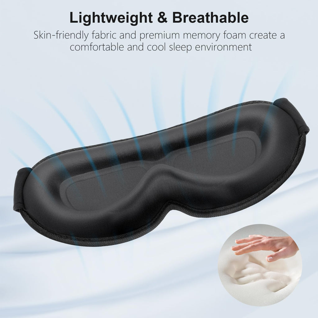 Gritin 100% Blackout Sleep Eye Mask for Women Men, Zero Pressure Sleep Mask