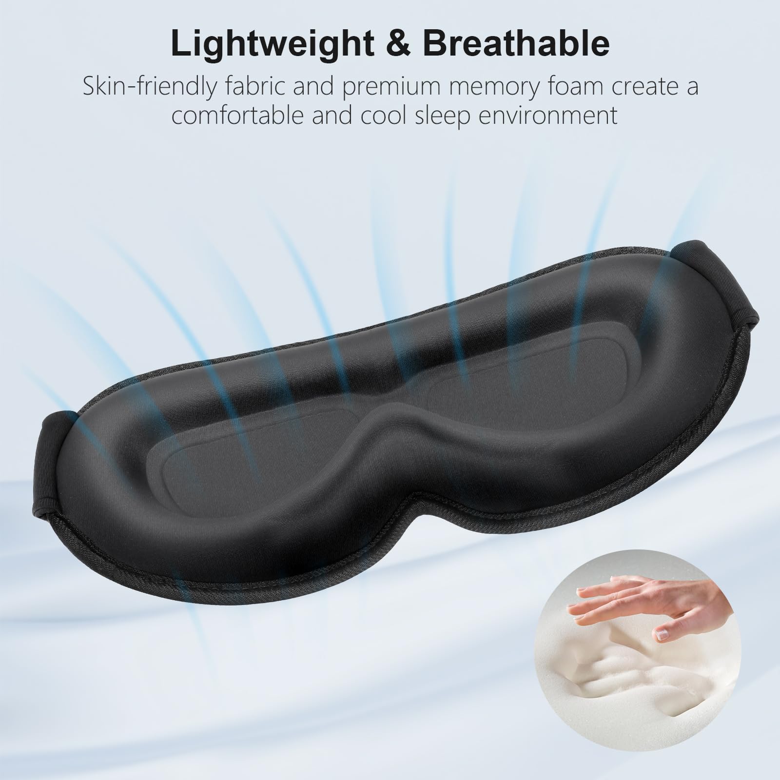 Gritin 100% Blackout Sleep Eye Mask for Women Men, Zero Pressure Sleep Mask