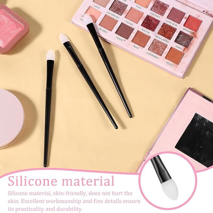 Molain 6 Pcs Silicone Eyeshadow Brush, Makeup Applicator Lip Mask Makeup Brushes Silica gel Makeup Eyebrow Lipstick Brushes Lip Mask Makeup Brushes for Liquid Eye Shadow Applying Cream