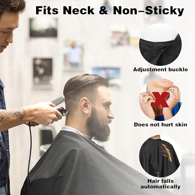 Professional Salon Barber Cape for Men/Women - Hairdressing Waterproof Hair Cutting Cape with Adjustable Snap Closure,Salon Equipment for Hair Stylist and Home Use