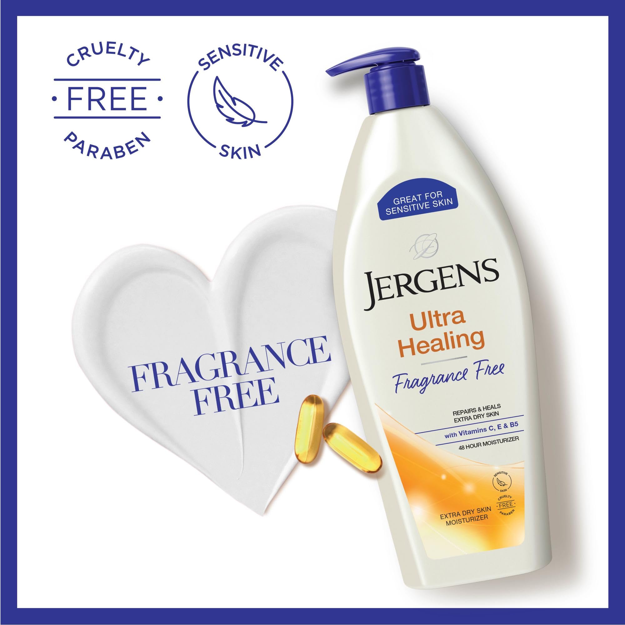 Jergens Ultra Healing Fragrance Free Lotion For Extremely Dry Skin, 21 oz