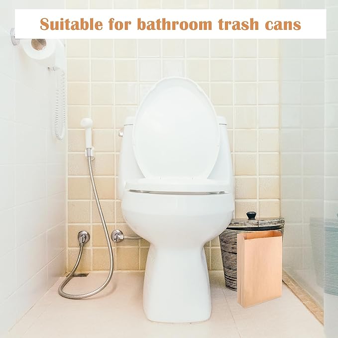 100 PCS Wax Paper Bags, Lawn Bag Brown Paper, Tampon Bags Disposal for Bathroom, 7.1 x 2.4 x 13.8 Inch Sanitary Napkin Disposal Bag Suitable for Bedroom, Toilet, Living Room (Brown)