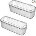 JessLab Makeup Brush Holder Organizer, Clear Makeup Sponges Organizer, Cosmetic Storage Case with Lid Display Case for Vanity