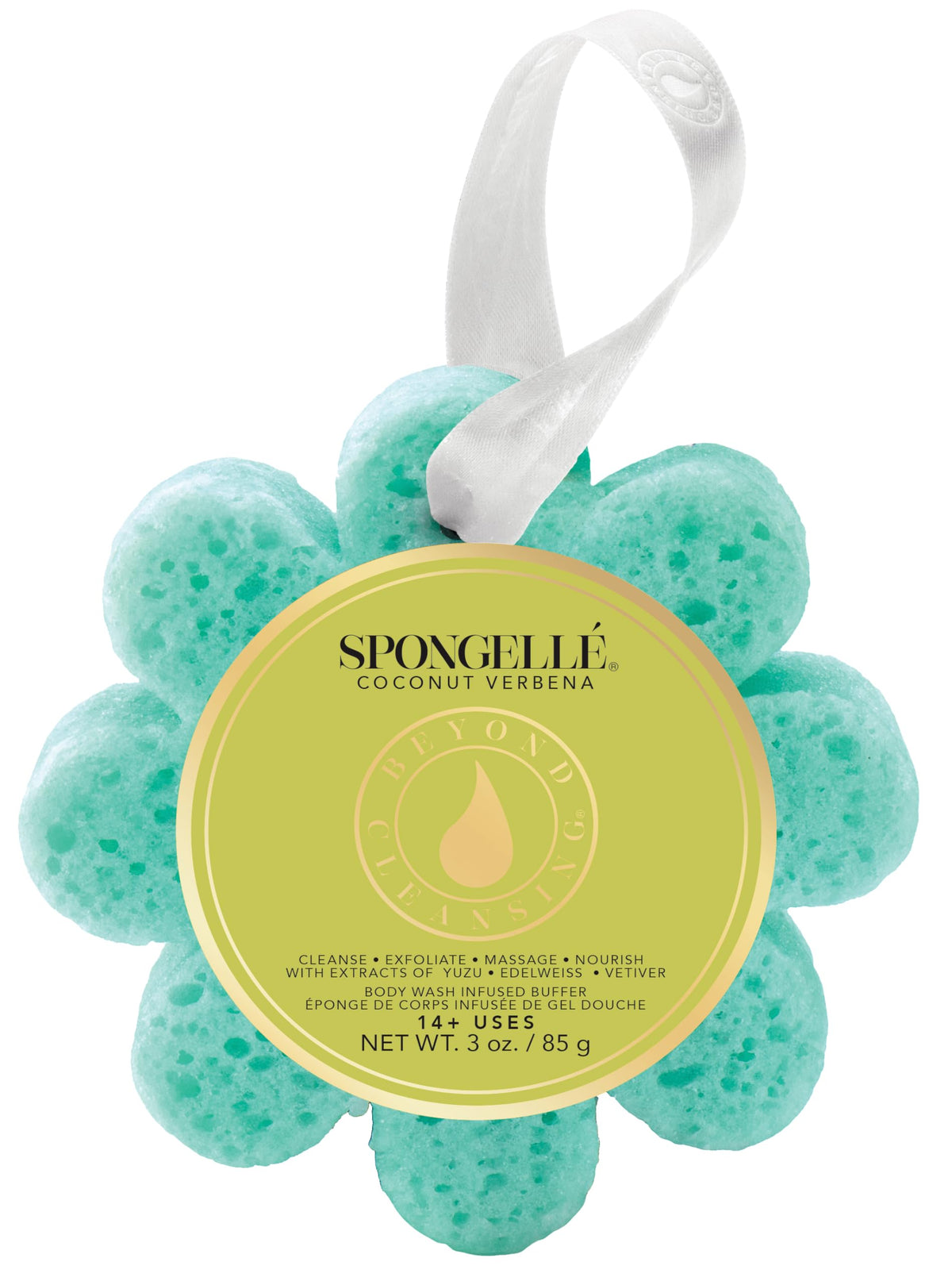 Spongellé French Lavender Wild Flower Bath Sponge | Built-in Body Wash & Body Scrubber, Shower Loofah Sponge for Women | 14+ uses