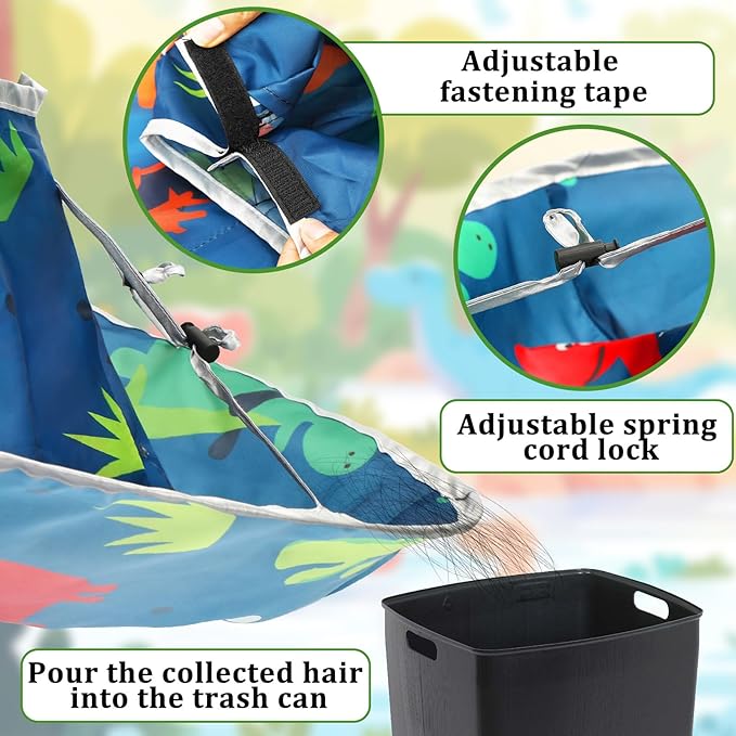 FEBSNOW Kids Hair Cutting Cape Adjustable Haircut Cape Umbrella for Child