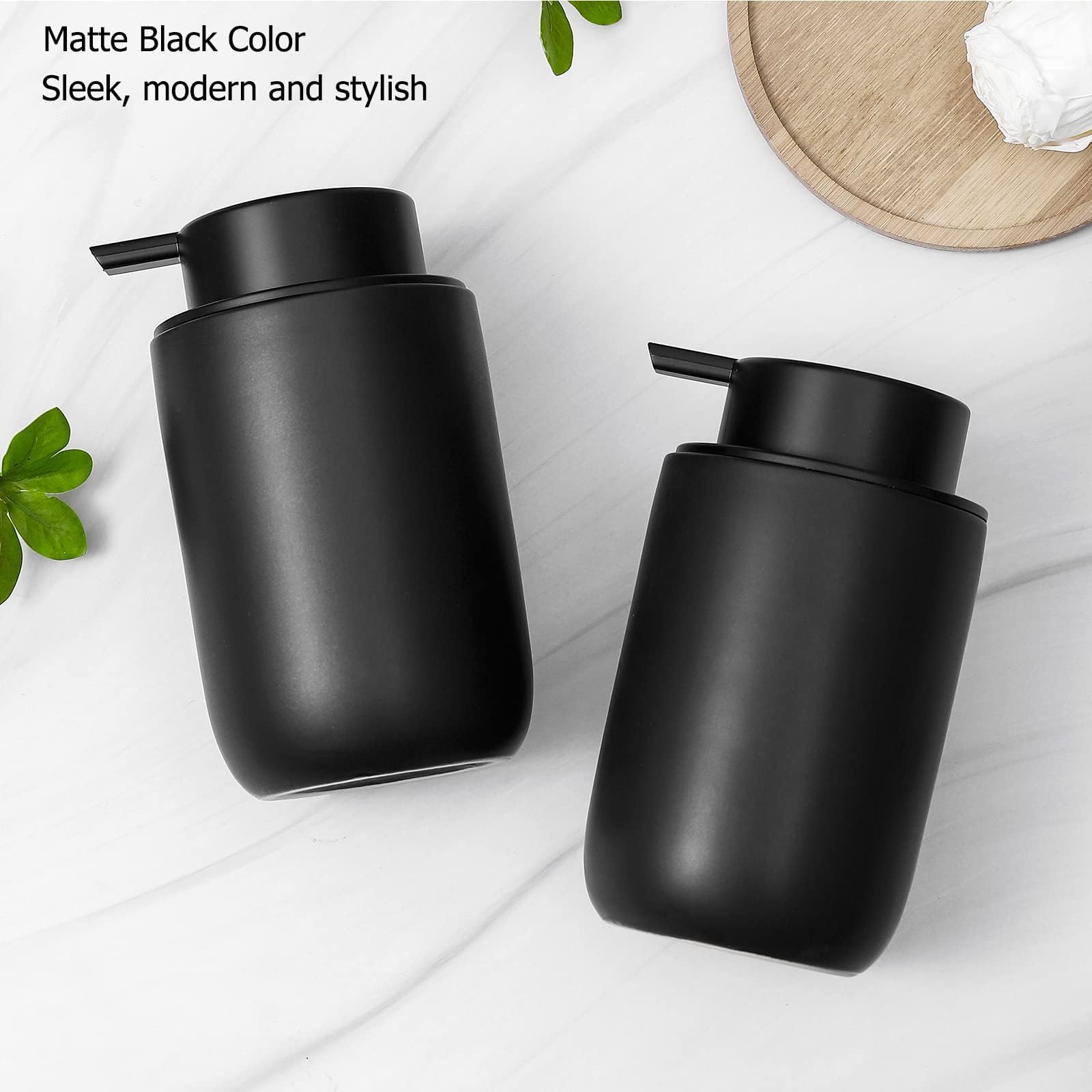 Foaming Soap Dispenser, Thick Ceramic Pump Bottles, Black