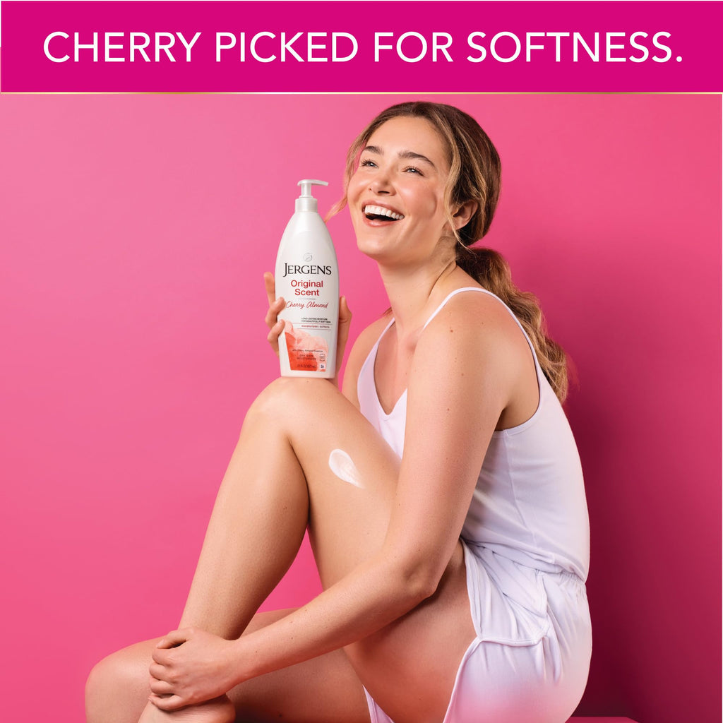 Jergens Cherry Almond Hand & Body Lotion, Dry Skin, 32 fl oz