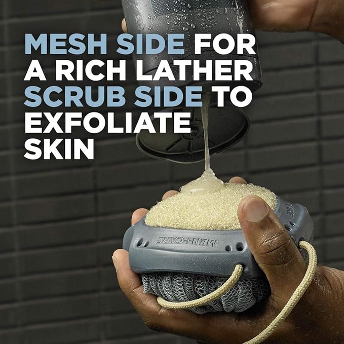 DOVE MEN + CARE Shower Scrub Tool to Exfoliate Skin, Active Clean, 4 Count