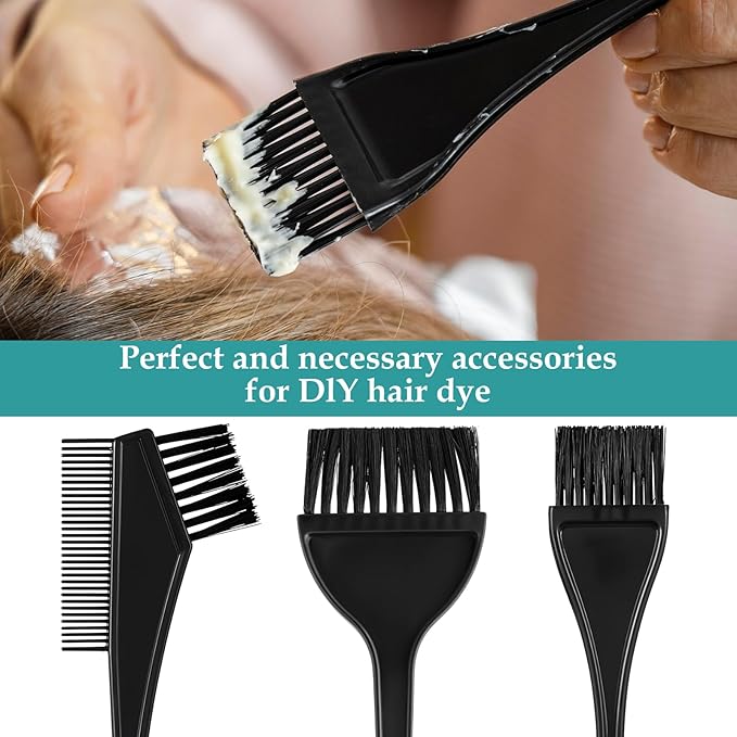oruola 6pcs Hair Dye Brushes, Hair Coloring Brush, Professional Salon Color Brushes for Hairs Stylist,3 Styles Hairs Tint Dyeing Brush Set for Coloring and Dyeing