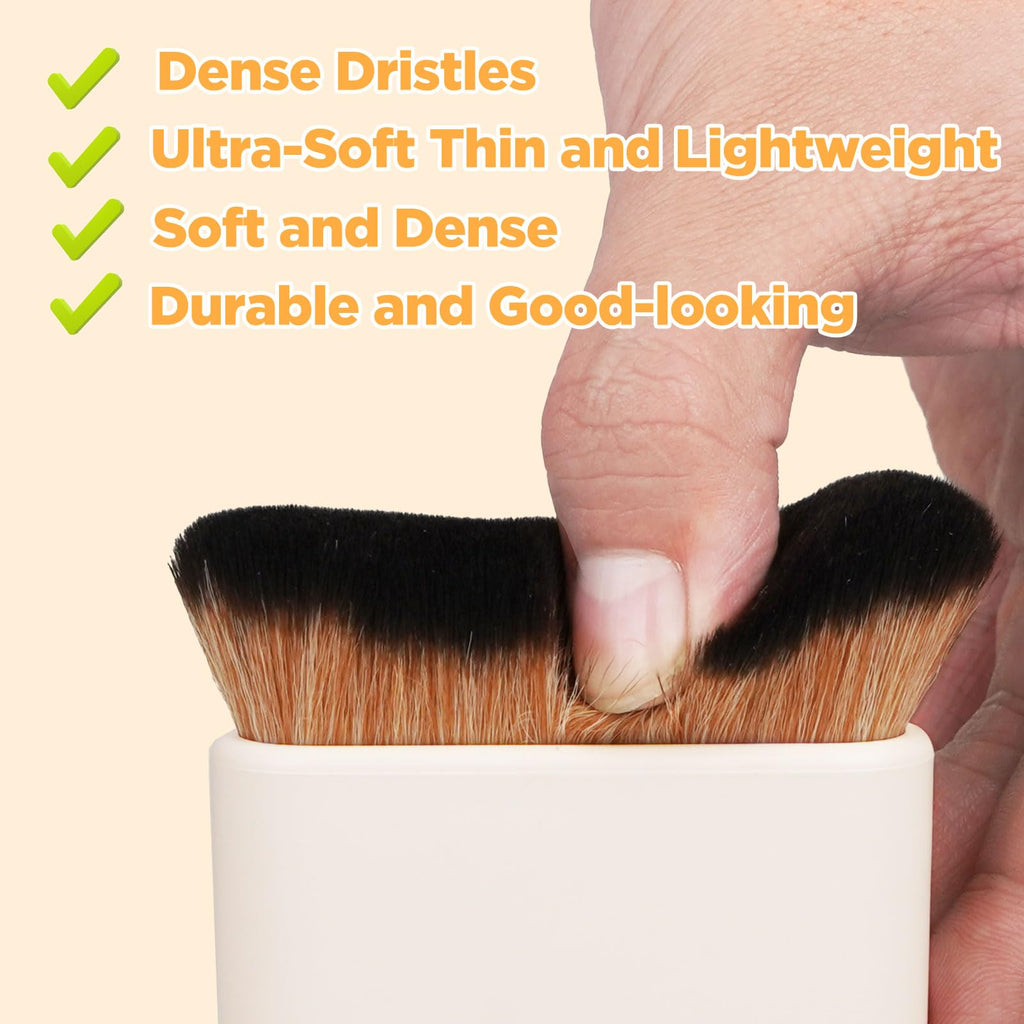 Self Tanner Brush,Large Body Makeup Brush, Kabuki Brush for Face and Body,Self Tanning Applicator for Leg Makeup,Bronzer,Lotion,Cream and Powder,Vegan Synthetic Bristles with Travel Case.Pink White