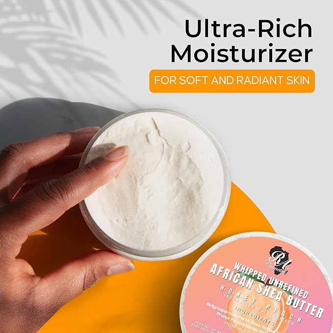 RA COSMETICS Whipped Shea Butter, Honey Peach, 12oz