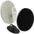 Silicone Body and Face Scrubber Set 3 Pack, BEAUTAIL Shower Bath Scrubber, Gentle Exfoliating Brush for Women Men Baby Sensitive Skin, More Hygienic Than Traditional Loofah, Long Lasting, Black+Gray