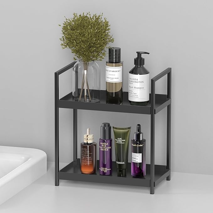 Oasiteege 2 Tier Mens Bathroom Counter Shelf Organizer for Skincare Makeup